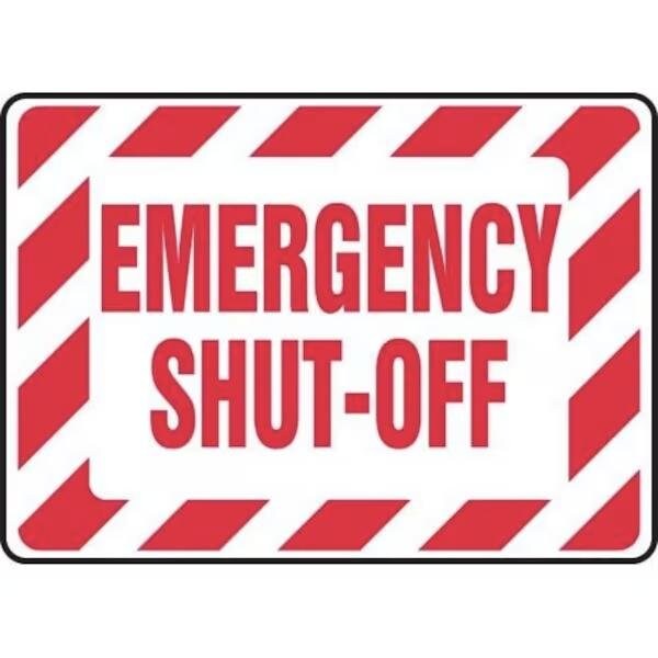 Accuform SAFETY SIGN EMERGENCY SHUT OFF 10 in X MELC518XL - main